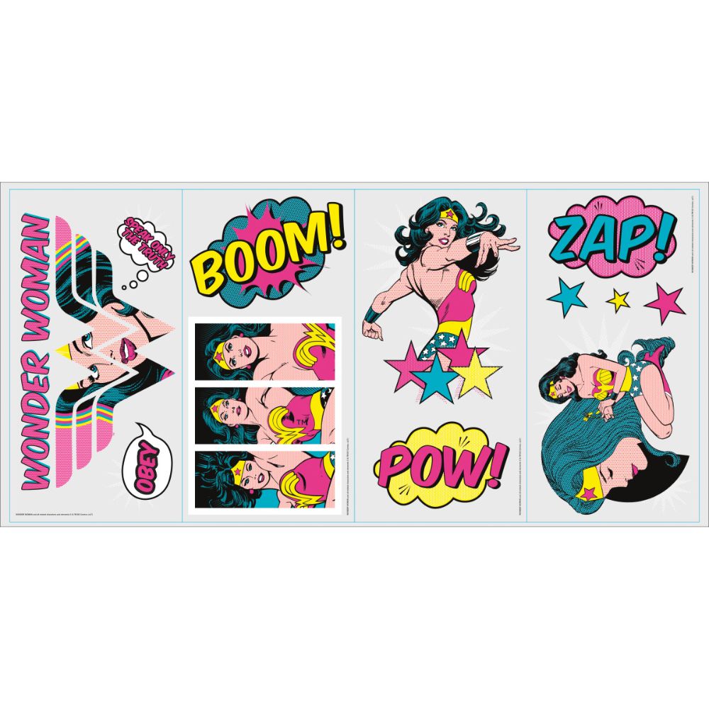 RoomMates by York RMK3604SCS Wonder Woman Pop Art Peel And Stick Wall Decals
